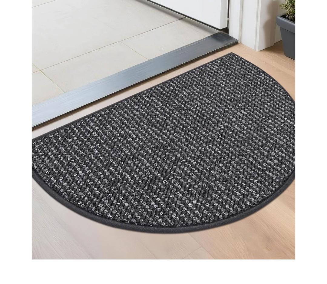 Half Moon 17 x 30 in Door Mat with 29 X 17 in Kitchen Rugs Set