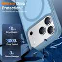 SPIDERCASE Magnetic for iPhone 17 Pro Max Case, with 2PCS Tempered Glass Screen Protector Translucent Matte Case Anti-Scratch Anti-Fingeprint Slim Phone Case for iPhone 17 Pro Max 6.9''Light Blue