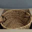 Isidore Water Hyacinth Storage Basket, Round Woven Design (Natural Brown, 15.7 x 15.7 x 15.7 in)