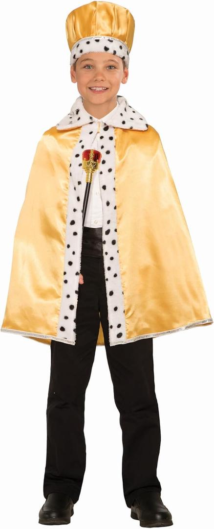 Forum Novelties 80261 Unisex-Children Royal Cape, One Size, Gold
