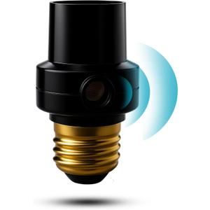 Dusk to Dawn Sensor - Photocell Outdoor Light Timer for Light Fixtures - Photoelectric Sensor Switch for Indoor & Outdoor Light - Compatible with LED Bulbs (Black)