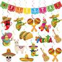 25 PCS Mexican Fiesta Party Decorations Mexico Fiesta Banner Cinco De Mayo Hanging Swirls for Mexican Theme Taco Birthday Party Decorations
