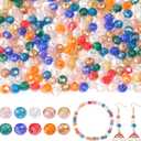 400Pcs 6mm Assorted Color Electroplated Crystal Glass Beads for Jewelry Making Beads for Bracelets Necklace Earrings Pendants Making Supplies, Mixed AB Color
