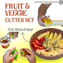 Fruit Cutter Set of 5 - Fruit & Vegetables Cutting Tools - Banana - Kiwi - Strawberry - Water Melon Slicer Cutter - Pineapple Corer - Apple Slicer - Kitchen Accessories