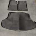 Binmotor-Floor Mats & Cargo Liner for Honda Civic Sedan 2025-2022 (Sport LX Si), All Weather Car Floor Trunk Mat for Honda Civic Accessories (2nd Row with USB Ports) Not for Hatchback/Hybrid