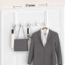 KitchLife Over The Door Hooks - Heavy Duty 5-Hook Organizer, 80lb Total Capacity for Robes, Coats & Towels, Fits 1 3/4" Doors, L18U, Gap-Free & Scratch-Free Design, White,2-Pack