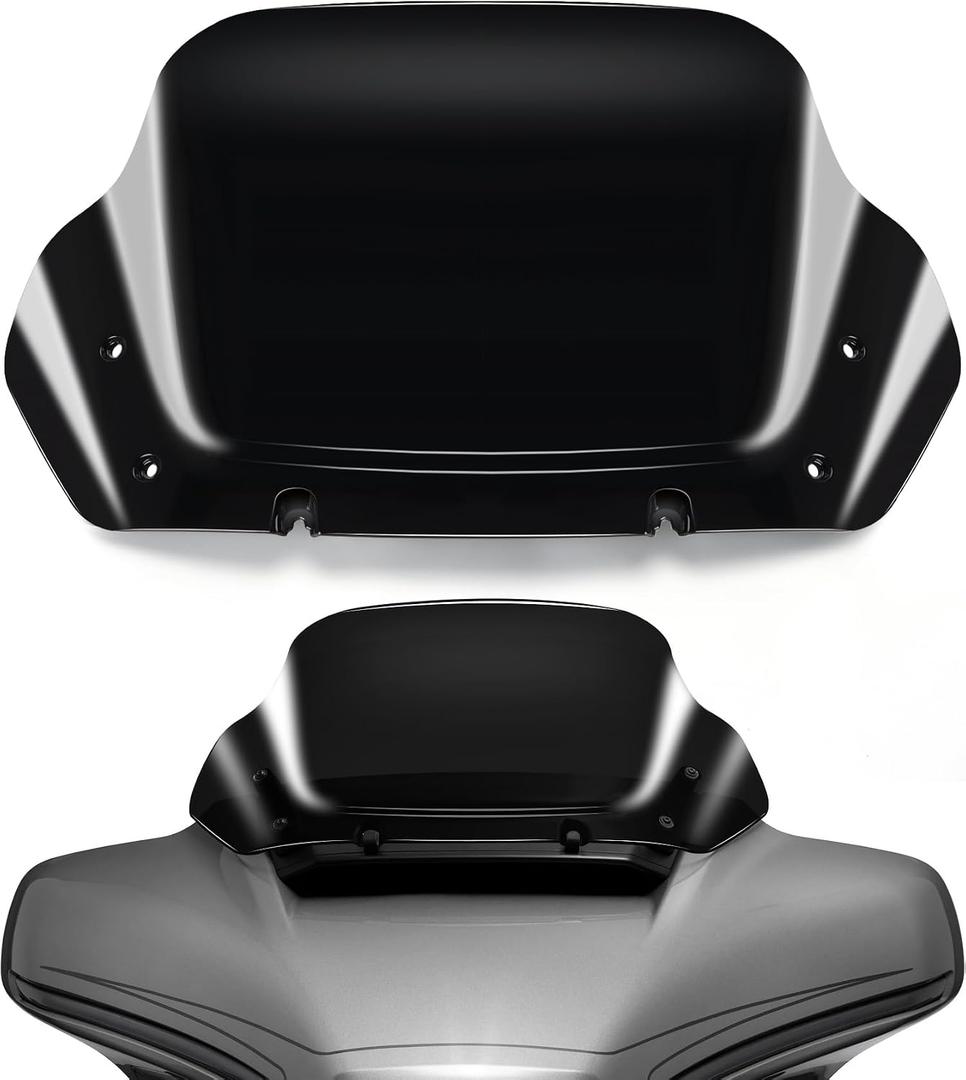 10" Wave Windshield Windscreen Wind Splitter fits for Harley Davidson CVO Street Glide FLHXSE 2023-up, Street Glide FLHX 2024-up,FLHXU 2025-up (Black)