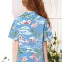 SSLR Big Girls Hawaiian Shirt Beach Tropical Summer Casual Short Sleeve Button Down Shirt, S