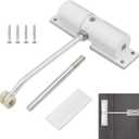 EMVANV Door Closer,Automatic Door Closer Zinc Alloy Safety Spring Door Closer Adjustable 30 kg Easy Install Auto Door Closer for Home (white)