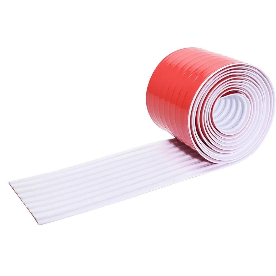 RUBBER BOND Garage Wall Protectors - 4in x 10ft Strong Self-Adhesive Rubber Bumper Protectors for Garage Walls - Heavy Duty, Waterproof and Anti-Scratch Garage Wall Protector for Car Doors (White)