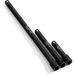 Bates- Impact Extension Bar Set, 3/8" Drive, 3 pcs, 3", 5", 10", 3/8 Ratchet Extension Bar