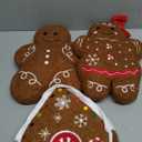 Oudain 3 Pcs Pink Christmas Gingerbread Pillows Pink Candy Cane House Man Throw Pillows Stuffed Gingerbread Shaped Pillow for Xmas Sofa Couch Cushion Bed Home Winter Party Decor