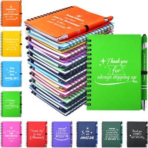 40 Pcs/20 Sets Employee Appreciation Gifts Bulk, Inspirational Notebooks with Motivational Pens for Staff, Thank You Gifts for Coworkers, Teachers, Team, Nurse, DSP, Office, School, Christmas