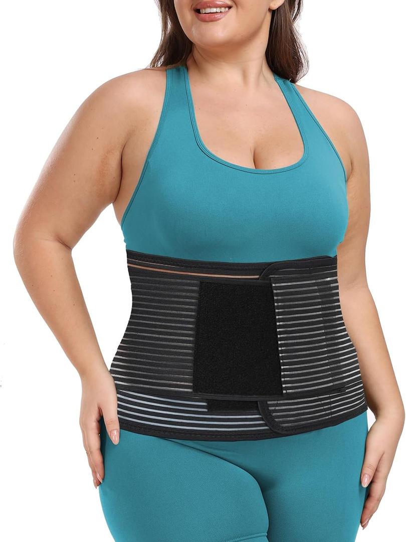 Abdominal Binder Post Surgery Plus Size | Postpartum Belly Band Wrap | Post C Section Belly Binder | Stomach Compression Hernia Belt For Men or Women Hernia Surgery, Natural Birth, Abdominal Injuries,Hysterectomy (4XL)