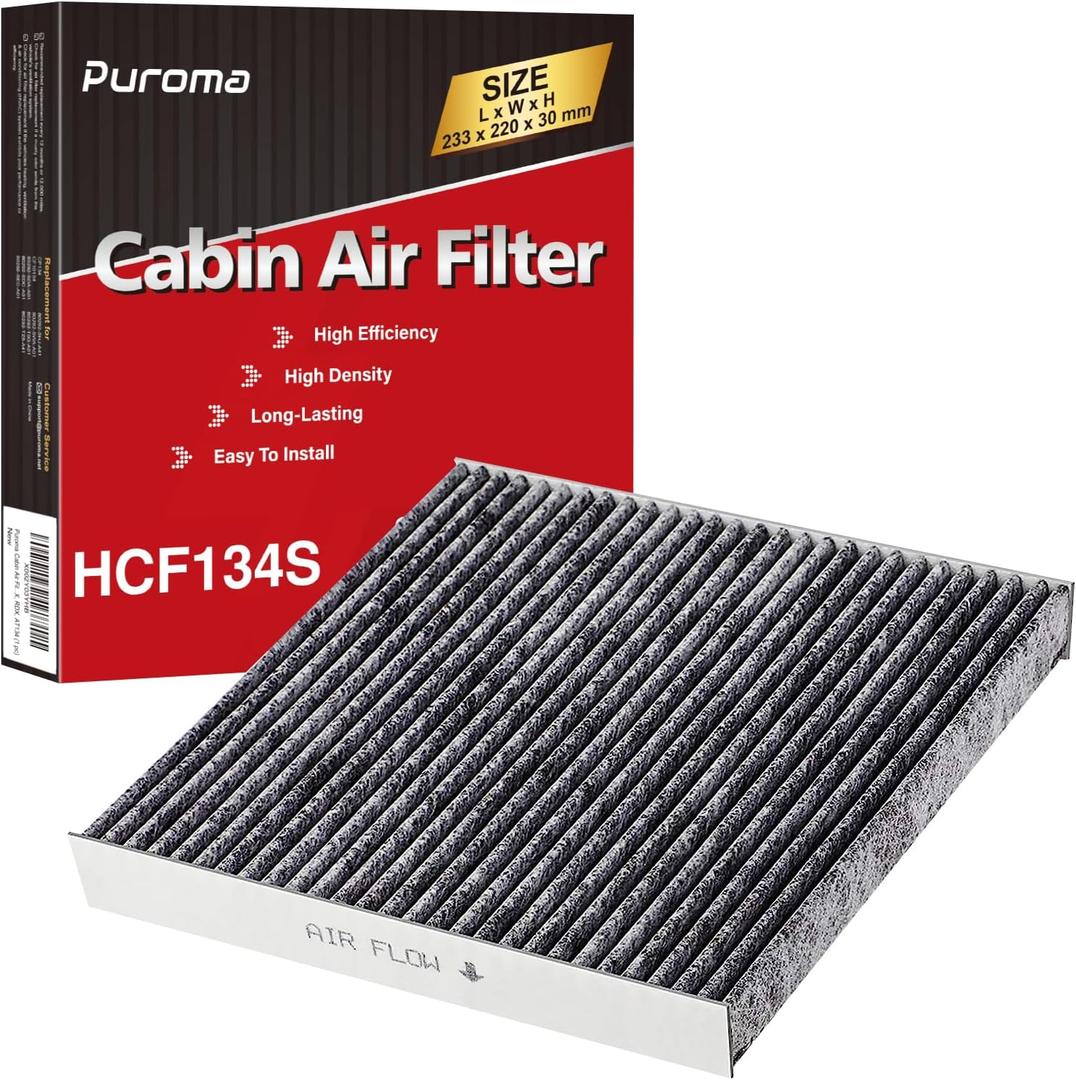 Puroma Cabin Air Filter with Activated Carbon, Replacement for CP134, CF10134, Honda & Acura, Civic, CR-V, Odyssey, CSX, ILX, MDX, RDX, AT134 (1 pc)