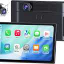 Carplay Screen for Car,9" HD IPS Wireless Touch Car Play Screen for Apple Carplay & Android Auto,with SuperLink/AirPlay,4K Dash Cam,1080p Backup Camera,Loop Recording,Bluetooth Audio,GPS,Siri