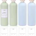 UMETASS 13.5 oz Plastic Travel Shampoo Bottles, Refillable Flip Cap Squeeze Bottles for Toiletries, Large Leakage-proof Travel Shampoo and Conditioner Container (Blue and Green)