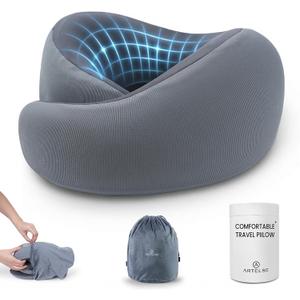 Neck Travel Pillow - Memory Foam Travel Pillow for Airplane, Washable Comfortable Breathable Cover, 360 Degree Support Ergonomic Design Best for Travel, Flight, Train, Car, Sleeping