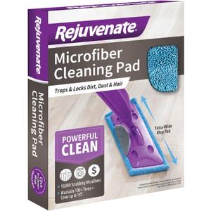 Rejuvenate Microfiber Cleaning Pad, 1 Count, Designed For Use With Rejuvenate Click n Clean And Microfiber Mops Washable Pad Traps Dirt Dust And Hair