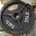 Fitvids Deep Dish 2-Inch Olympic Cast Iron Weight Plates with E-Coating (Black)