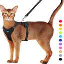 Supet Cat Harness and Leash Set for Small to Large Cats Adjustable Cat Vest Harness with Reflective Trim Universal Cat Leash and Harness for Cats/Puppies (Small (Chest: 13.7" - 15.7"), Black)