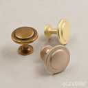 Alzassbg 25 Pack Antique Brass Cabinet Knobs, 1-1/4 Inch Diameter Round Kitchen Knobs for Cabinets and Drawers AL6012AE