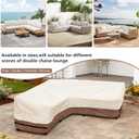 Okcool Outdoor Sectional Cover,V Shaped Patio Furniture Covers for 5-Seater Outdoor Sectional Furniture Couch 85"(85''L) x 33.5''D x 31''H, Beige & Brown