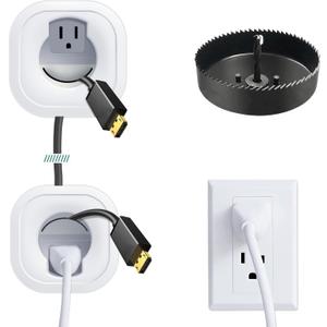 in-Wall Cable Management kit, Cord Hiding for Wall, Hide TV Wires When Mounting A TV, Includes Power & Low Voltage Cable Management, Includes Hole Saw Drill Attachment for Easy Install