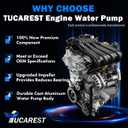 TUCAREST AW5092 Water Pump Kit (For 2.0L/2.2L/2.4L) Fit For Bu-ick Lacrosse Regal Verano, Chevy Cobalt Equinox HHR Malibu, G-MC Terrain, Pon-tiac G5 G6, Sa-ab 9-3, Sa-turn Aura Ion Sky Vue