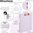 Hardcover 3 Ring 1 Inch Leather Binder, Letter Size Dividers With Tabs, PVC Zipper Pouch, Professional Organizer, Faux Lavender Purple Leather