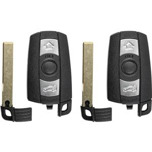 Vurkcy Key Fob Replacement for 2006-2011 BMW 3 5 Series, 325i, 328i, 330i, 335i, 525i, 528i, 530i, 535i, 550i& More Car Keyless Entry Remote Control Start, KR55WK49127, 3 Btn, 2Pcs