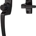 Ideal Security Push-Button Screen Door Handle with Inside Latch, Black (2-Piece Set)