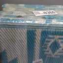 Outdoor Rug 6x9 ft for Patios Waterproof Reversible Plastic Straw Rug Patio Mat Clearance Outdoor RV Camping Mat Outside Area Rug Carpet for Porch,Deck,Camper,Balcony,Backyard (Geometry-teal)