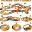 Magickidz 230+ PCS Construction Tracks Toy for Kids - DIY Engineering Building Set with Excavator, Dump Truck, Best Birthday Gift for Boys 3 4 5 6 7 Years Old, Flexible Race Car Track Playset