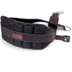 Belt for Belt Squats, Rack Attachment & Squat Machine, Weight Lifting&Powerlifting  Back Support, Low-Profile, Padded Hip & Thigh, Secure Buckle, Heavy Duty (Black&Red)