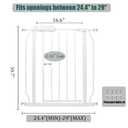 Narrow Baby Gate 24-29" Dog Gate Pressure Mounted Indoor Safety Gate for Stairs, Doorways, Hallways, No Drilling White Metal Pet Gate for Kids & Pets