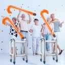 Aoriher 4 Pieces Inflatable Walker and Cane Over the Hill Gag Gifts Blow up Walker Old Man Costume Accessories Retirement Party Decorations Joke Prop for Cosplay Costume Party Favors Supplies