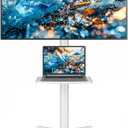 Rolling TV Stand with Shelf for 23-65/32-85 inch TVs up to 88lbs, Portable Mobile TV Cart with Silent Wheel, Tilt & Height Adjustable Universal Corner TV Stand for Bedroom, Living Room (White, 23-65")