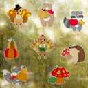 WorldBazaar 24 Sets Thanksgiving Suncatchers Craft Ornament Thanksgiving Animal Window Paint Art Suncatchers Craft Kits for Kids Fall Suncatcher Decorations Classroom Harvest Party Arts and Crafts
