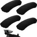 4 Pcs Office Chair Arm Covers, Chair Arm Covers Desk Chairs Arms Cover Elastic Chairs Armrest Cover Armrest Protector Washable Rest Slipcovers Stretch Arms Rest Slipcovers for Hand(Black)