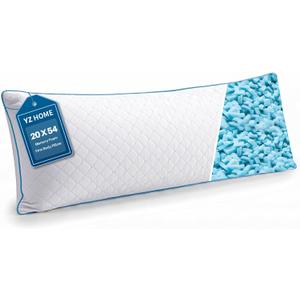YZ HOME Long Body Pillow for Adults - Firm Body Pillow Insert | Body Pillow Insert with Shredded Memory Foam,Adjustable Height,Soft Support for Side Sleeper,Washable (White, 20x54'')