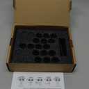 ATV M12x1.5 Spline Lug Nuts, 16pcs 12x1.5 Lug Nuts Black with 1 Socket Key,12mmx1.5 Closed End Locking Lug Nuts for Polaris Ranger RZR Honda Can-Am Pioneer Maverick X3 Talon Outlander Civic