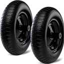 Taifa 14 Inch 2 PCS Solid Flat Free Replacement Tires and Wheels 3.50-8 with 5/8'' Bearing, Air Less Wheel for Wheelbarrow/Wagon/Hand Truck/Trolley/Garden Scooter etc.