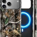 Magnetic Case for iPhone 17 Pro Max,Camo Leaf Design, Shockproof Glossy 2 in 1 Dual Layer,MagSafe Compatible Protective Phone Case for Women Men Boys