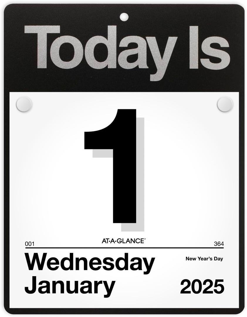AT-A-GLANCE 2025 "Today Is" Daily Wall Calendar, 8-1/2" x 8", Large (K40025)