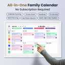 21.5-Inch Smart Digital Calendar & Photo Frame for Family, Large Wall Planner with Auto-Sync to Apple, Google & Outlook, Touchscreen Display with Chore Chart, To-Do Lists & Meal Planner, No Subscription, White Frame