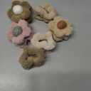 Fluffy Plush Claw Clip for Hair 6 Pcs Cute Hair Clips for Women Fuzzy Hair Barrettes Girls Hair Jaw Clips (Flower + Heart - Beige/Brown/Coffee)