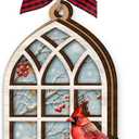 2 x Cardinal Christmas Ornaments 2025 - Wooden Memorial Ornaments for Loss of Loved One, Mom, Dad, Grandparents, Remembrance Hanging Ornament - Red Cardinal Sympathy Bereavement Gifts