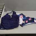 Beachsissi Women's Cute Floral Print Swimsuits V Neck Tummy Control Tankini Set (X-Large)