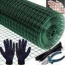Hardware Cloth, 1/2 inch Mesh, 16 inch x 40 feet, 18 Gauge Chicken Wire, 100PCS Zip Ties, Cutting Pliers, Gloves for Chicken Coop, Rabbit Cages, Garden (1/2inch 16inx40ft)